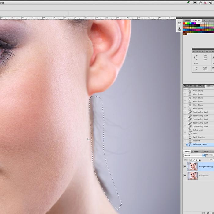Retouching Stray Hairs in Photoshop