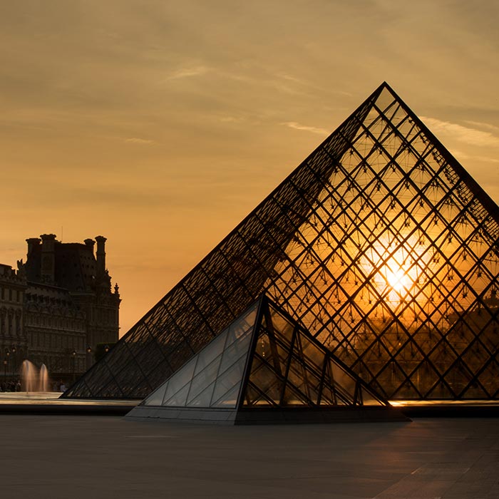 The Louvre at sunset