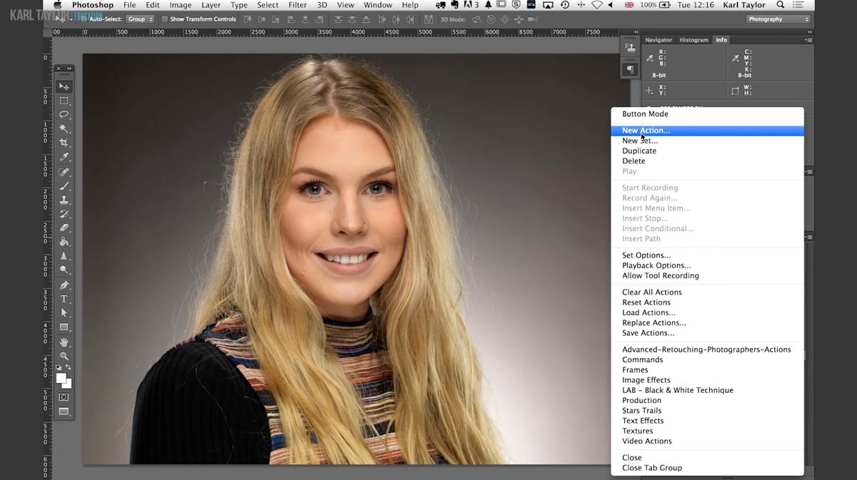 Actions are a useful way to help speed up your retouching workflow.