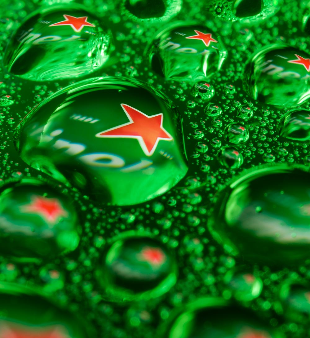 Heineken product photo by Jonathan Knowles