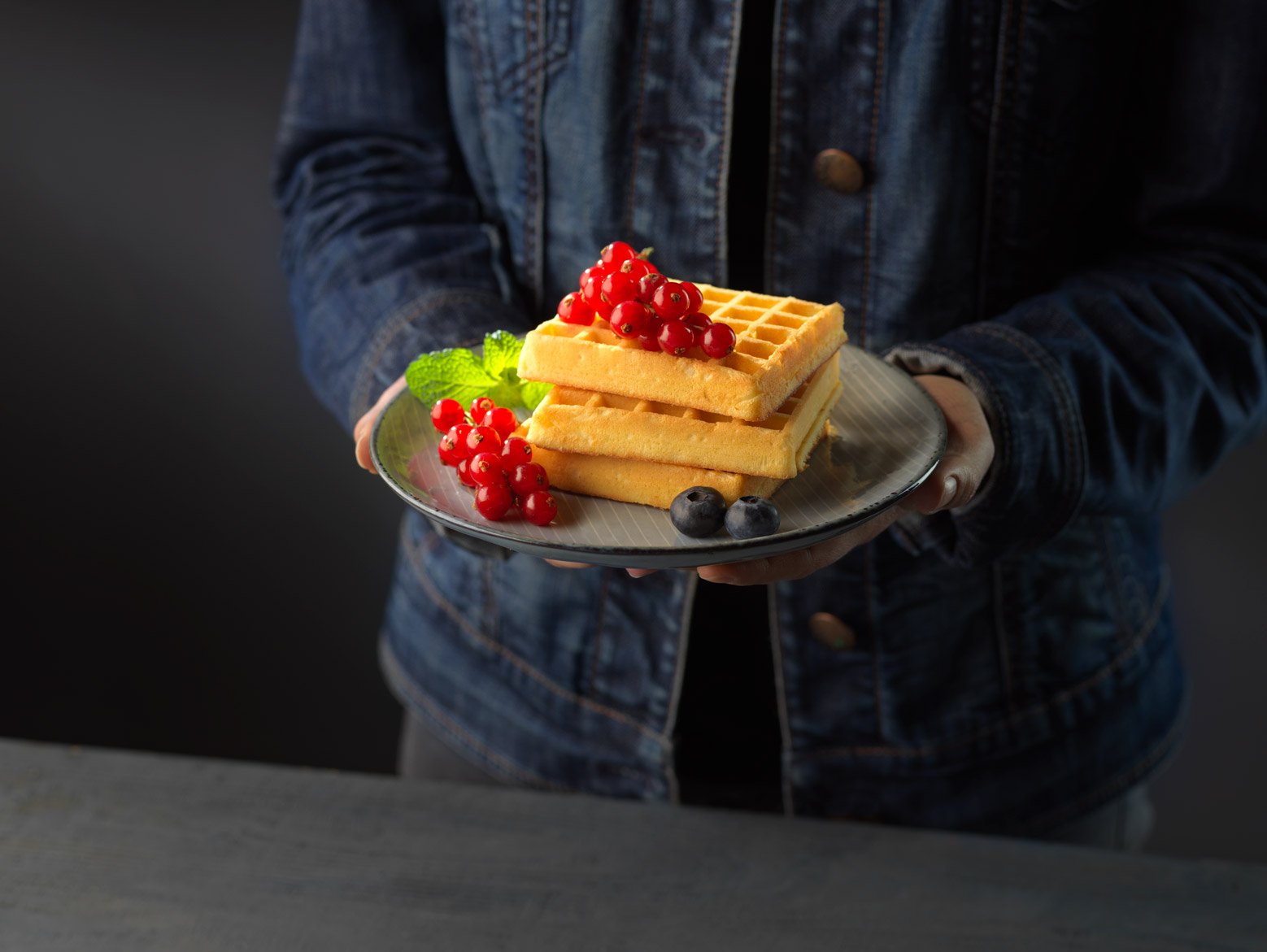 Food photography waffles