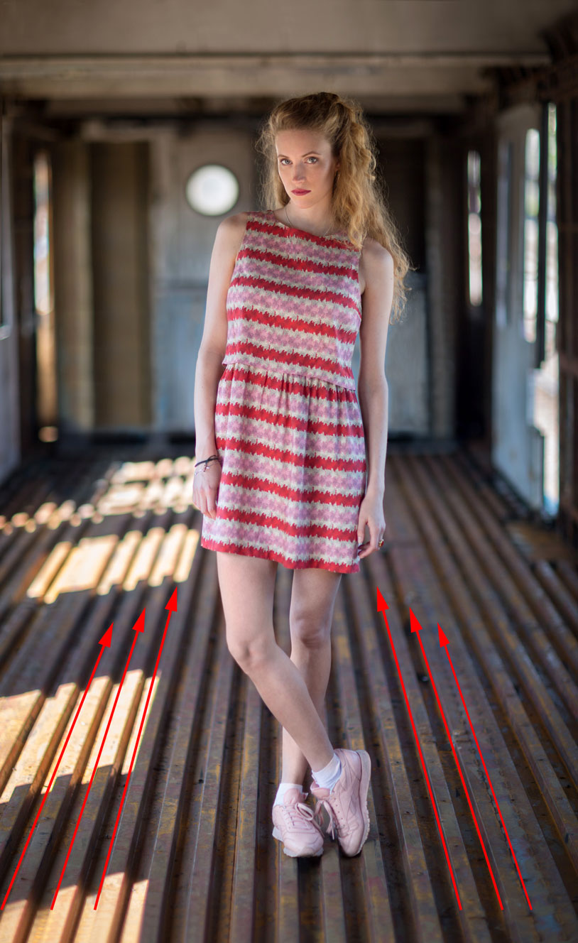 Leading lines in a portrait image