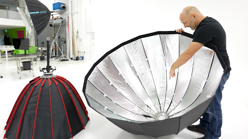 Creating a DIY parabolic reflector from a parabolic softbox